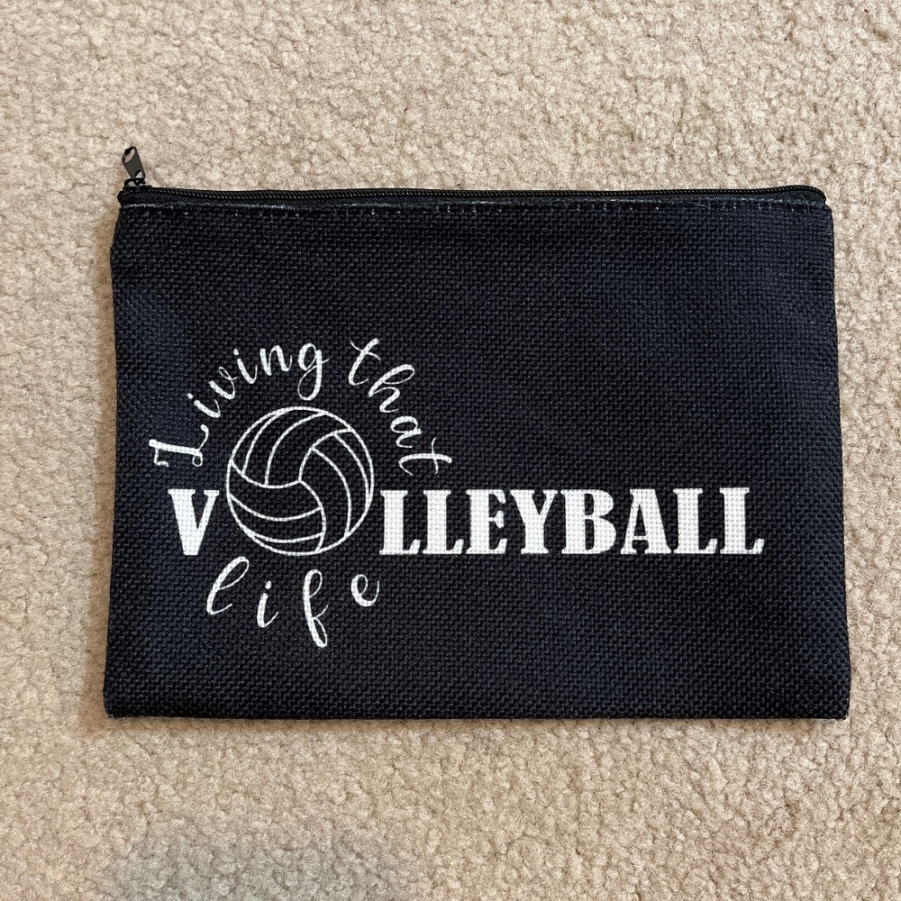 Volleyball Zippered Pouch Black 8x6 – Living That Volleyball Life